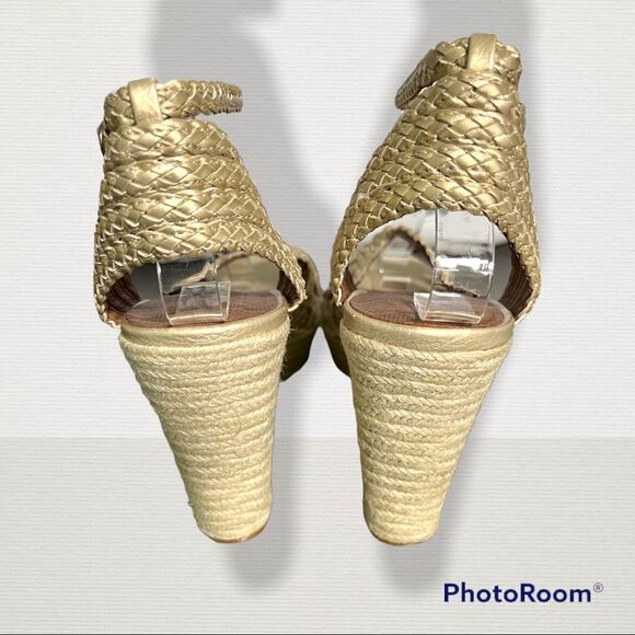 Lucky Brand Lainey Proseco tan Braided Jute Wedge Heels sandals - Picture 4 of 7